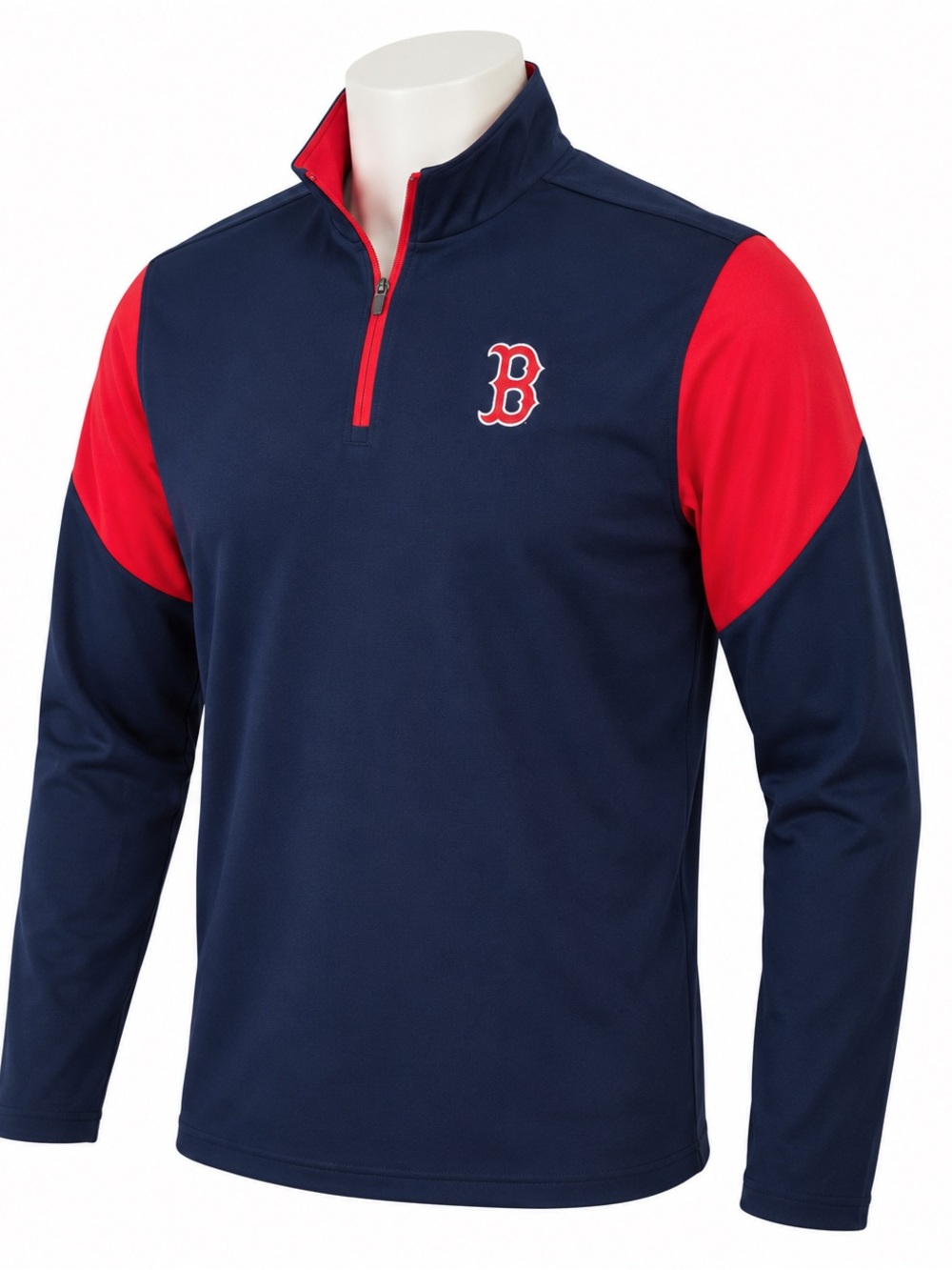 Men's Fanatics Boston Red Sox Quarter Zip Pullover Large Navy Red MLB